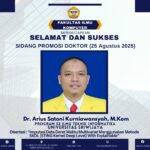 Ucapan Selamat dan Sukses atas Sidang Promosi Doktor Dr. Arius Satoni Kurniawansyah, M.Kom