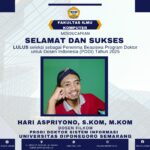 Selamat dan Sukses kepada Bapak Hari Aspriyono, S.Kom., M.Kom., Dosen FILKOM UNIVED yang Berhasil Meraih Beasiswa Program Doktor untuk Dosen Indonesia (PDDI) Tahun 2025